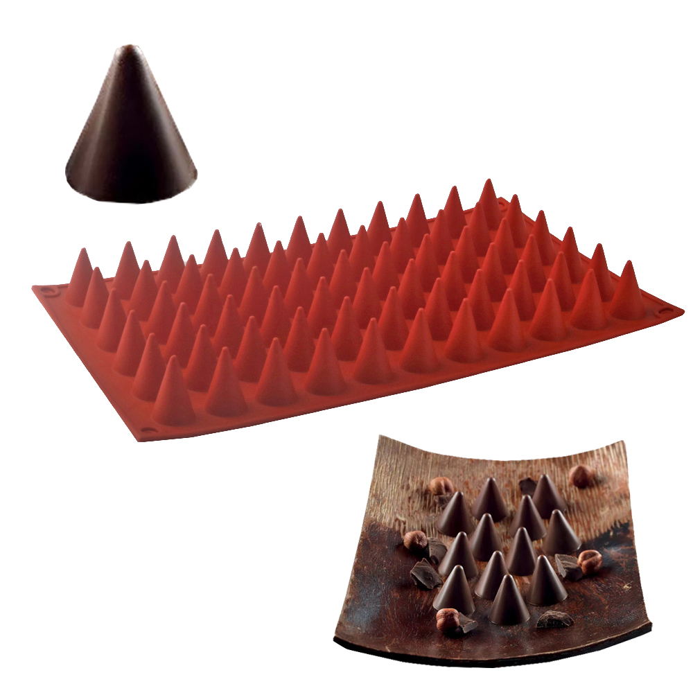 Kitchen Baking Molds - 66 เซลล์กรวยช็อกโกแลตเบเกอรี่แม่พิมพ์ซิลิโคนเกรดอาหารช็อกโกแลตแม่พิมพ์เด็ก Candy Bakeware เค้กตกแต่งครัว Bakeware