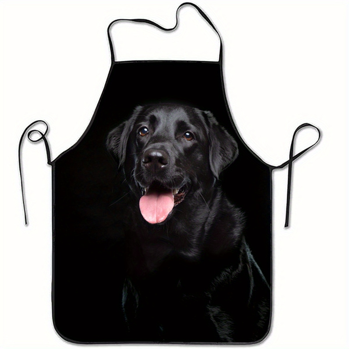 Kitchen Baking Cloth - ผ้ากันเปื้อนลายสุนัขลาบราดอร์สีดำ 1 ชิ้น - เหมาะสำหรับห้องครัวในบ้าน การอบ