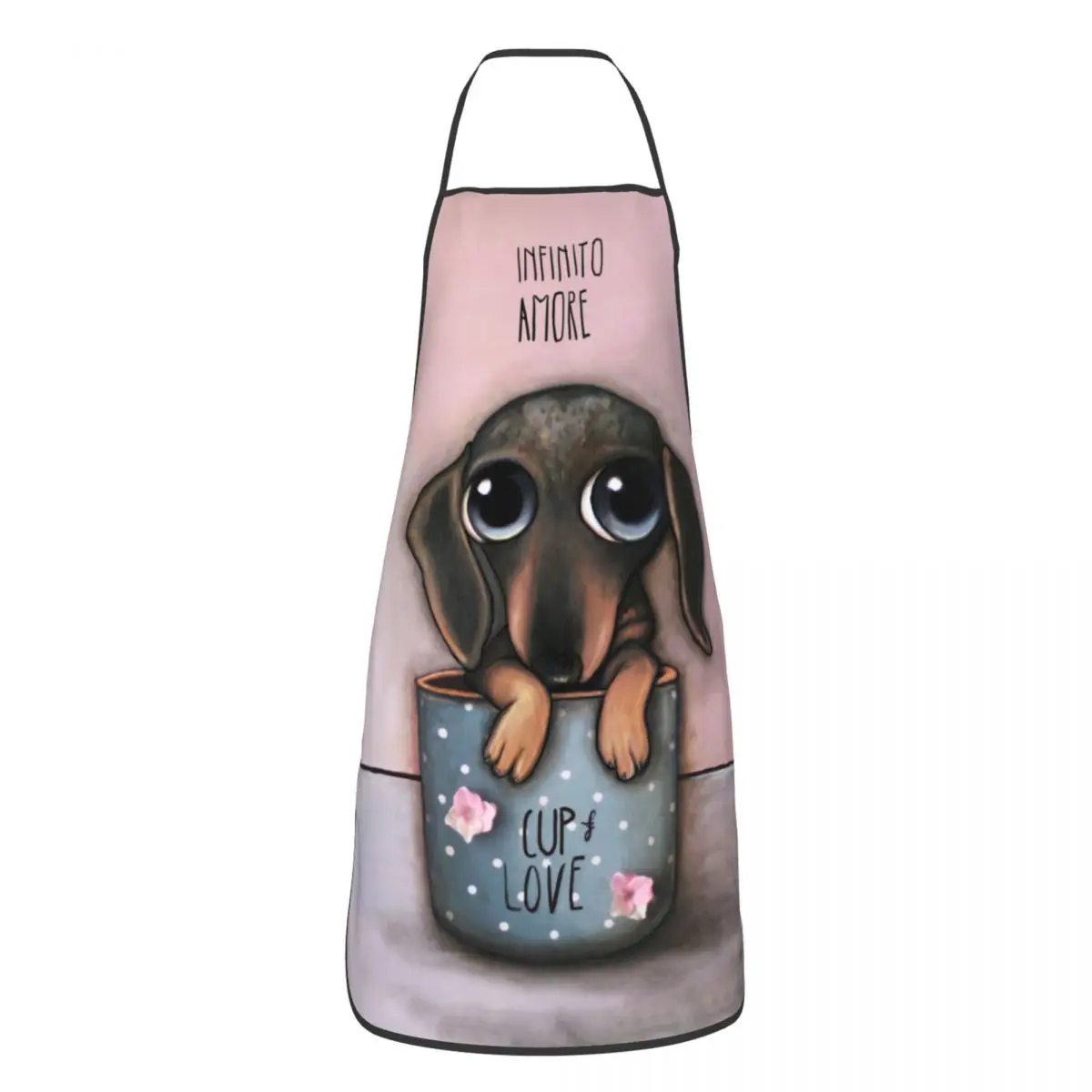 Kitchen Baking Cloth - Dachshund ถ้วย Love ผ้ากันเปื้อนสําหรับผู้ชายผู้หญิงไส้กรอก Wiener Badger