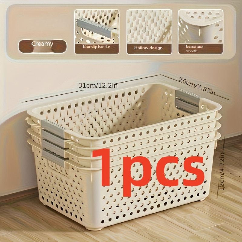 Kitchen Baking Tins - กล่องเก็บของพลาสติกความจุขนาดใหญ่พร้อมดีไซน์แบบตะแกรงเปิดและขอบเรียบ—อุปกรณ์จัดเก็บอเนกประสงค์ที่แข็งแรงทนทาน เหมาะสำหรับตู้เสื้อผ้า ห้องครัว ห้องน้ำ ห้องนอน และสำนักงาน