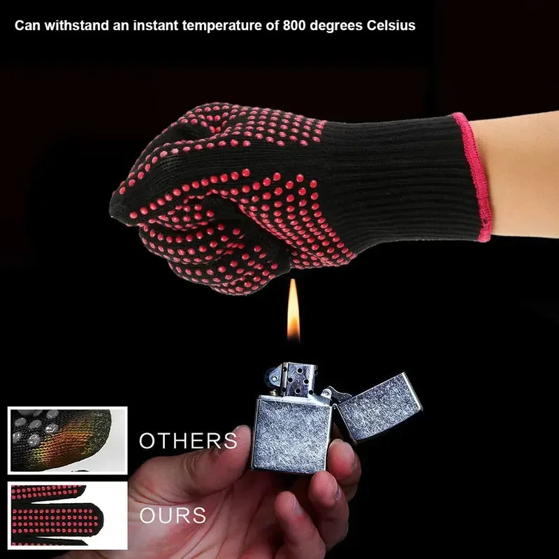 Kitchen Baking Gloves - ถุงมือซิลิโคนกันลื่น 1 คู่ สำหรับทำบาร์บีคิวในครัว ตั้งแคมป์ และทำอาหาร