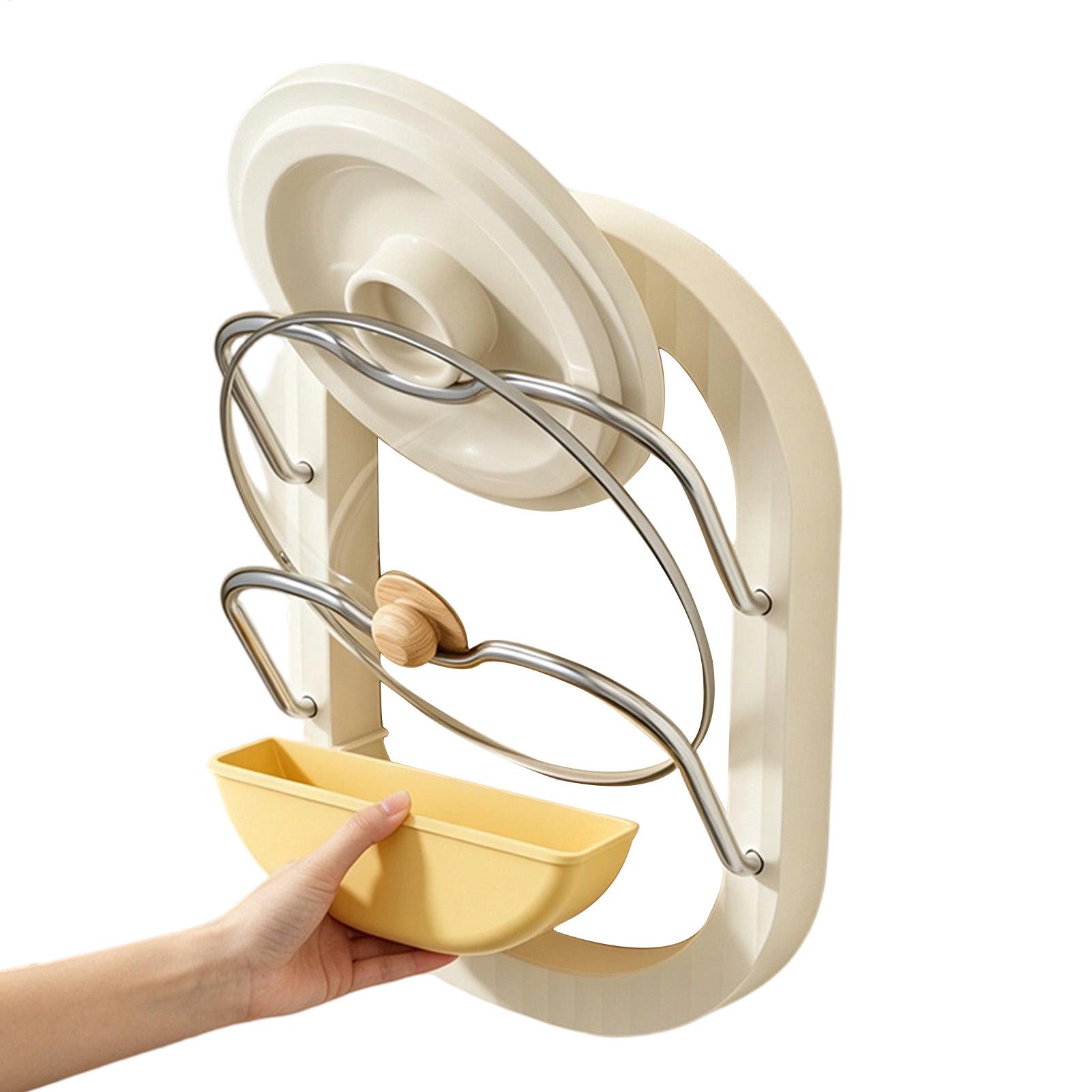 Kitchen Baking Drawer - ที่วางฝาหม้อ 2 ชั้น แบบติดผนัง ไม่ต้องเจาะ ที่เก็บฝาหม้อ