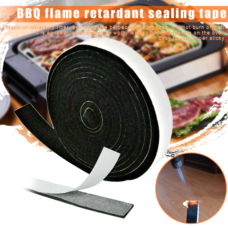 Kitchen Baking Cloth - 2ซม.X 3.6เมตรความร้อนบาร์บีคิวสูบบุหรี่ปะเก็น BBQ ประตูฝาปิดซีลกาว Self Stick