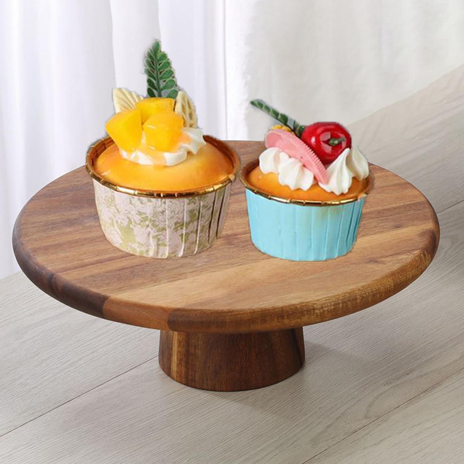 Cake Board Round - ขาตั้งเค้กไม้ ถาดเสิร์ฟชีสอเนกประสงค์ ถาดเสิร์ฟสำหรับมัฟฟิน
