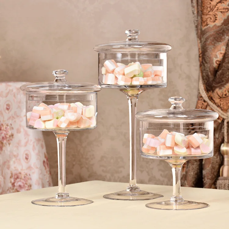 Cake Board Round - จานเค้กกระจกโปร่งแสงแนวยุโรปถาดผลไม้ทรงสูงเครื่องประดับโต๊ะขนมหวานในบ้านแบบสร้างสรรค์