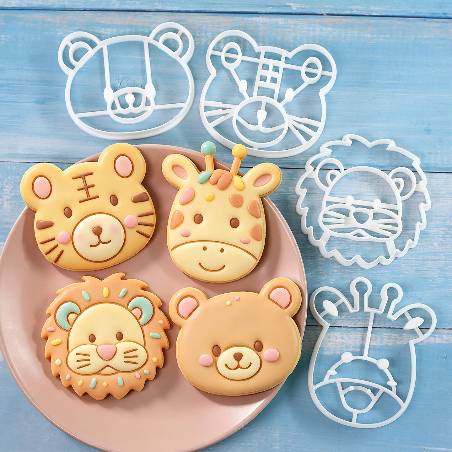 Kitchen Equipment For Baking - ชุดตัวตัดคุกกี้รูปสัตว์ 4 ชิ้น 3 มิติ น่ารัก