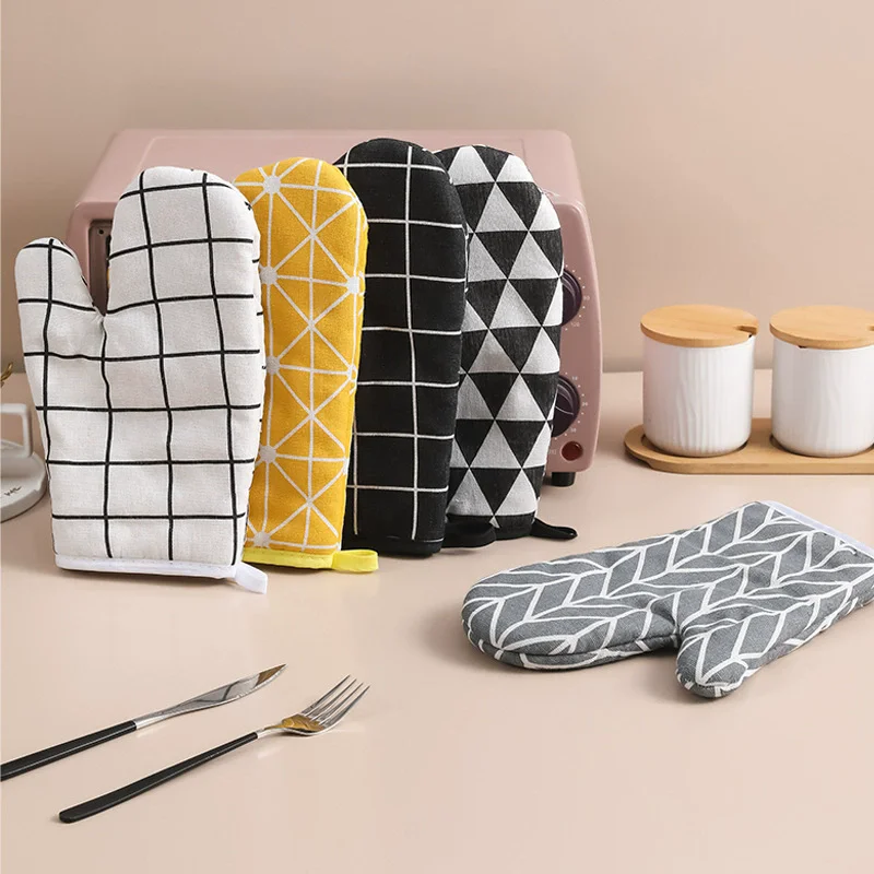 Kitchen Baking Gloves - ถุงมือฉนวนความร้อน 2 ชิ้น ถุงมือไมโครเวฟทนความร้อน ถุงมือครัวและเตาอบทนอุณหภูมิสูง