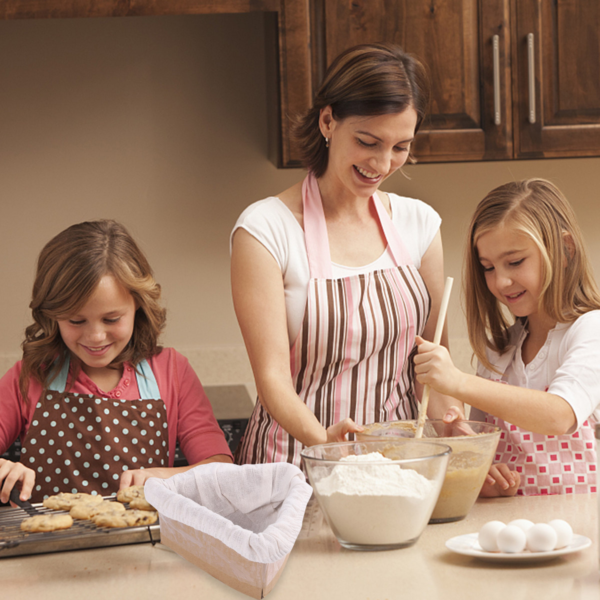 Kitchen Baking Cloth - ผ้าคลุมตะกร้าขนมปัง 2 ชิ้น สำหรับคลุมตะกร้าหมักแป้งโดว์ สำหรับทำขนมปังซาวโดว์ อุปกรณ์ทำขนมในครัว