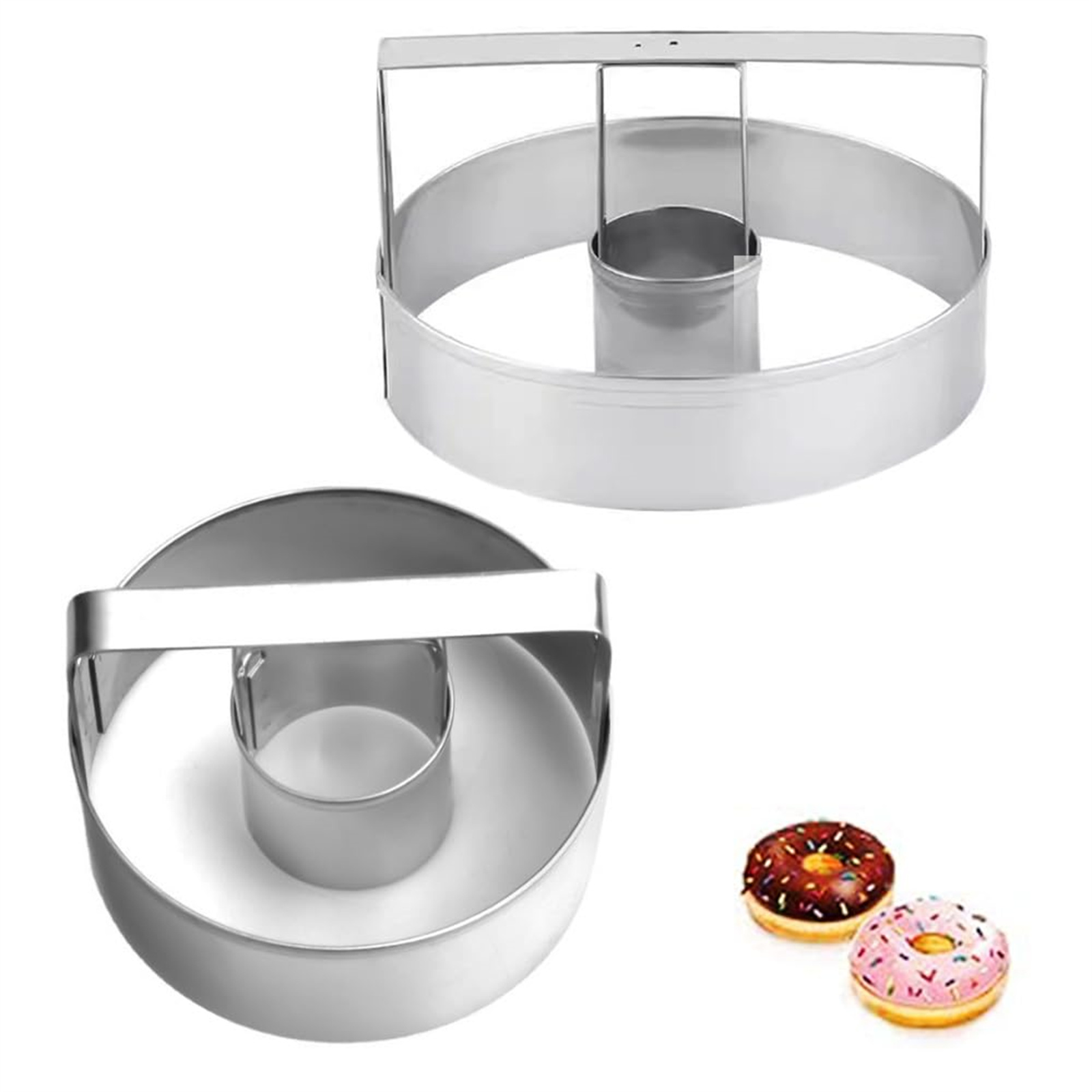 Kitchen Equipment For Baking - เครื่องตัดคุกกี้สแตนเลส แม่พิมพ์โดนัททรงกลม สำหรับทำขนม ใช้งานได้ทุกวัน ทนทาน ใช้งานได้หลากหลาย