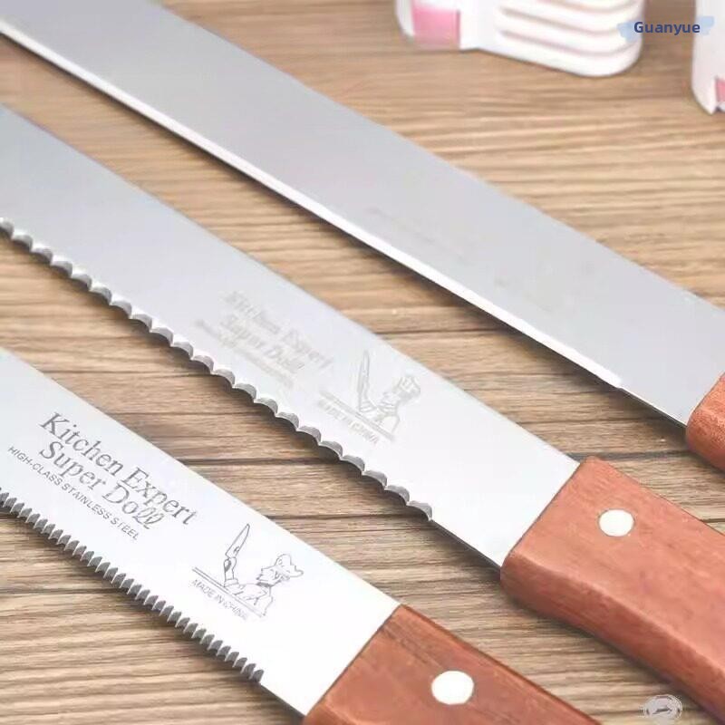 Kitchen And Baking Equipment - มีดสแตนเลสแบบมีฟันสำหรับตัดขนมปัง เครื่องหั่นขนมปังปิ้ง ไม่ทำให้เศษขนมปังตก ใช้แบ่งเค้ก อุปกรณ์เบเกอรี่ อุปกรณ์ทำขนมในครัว