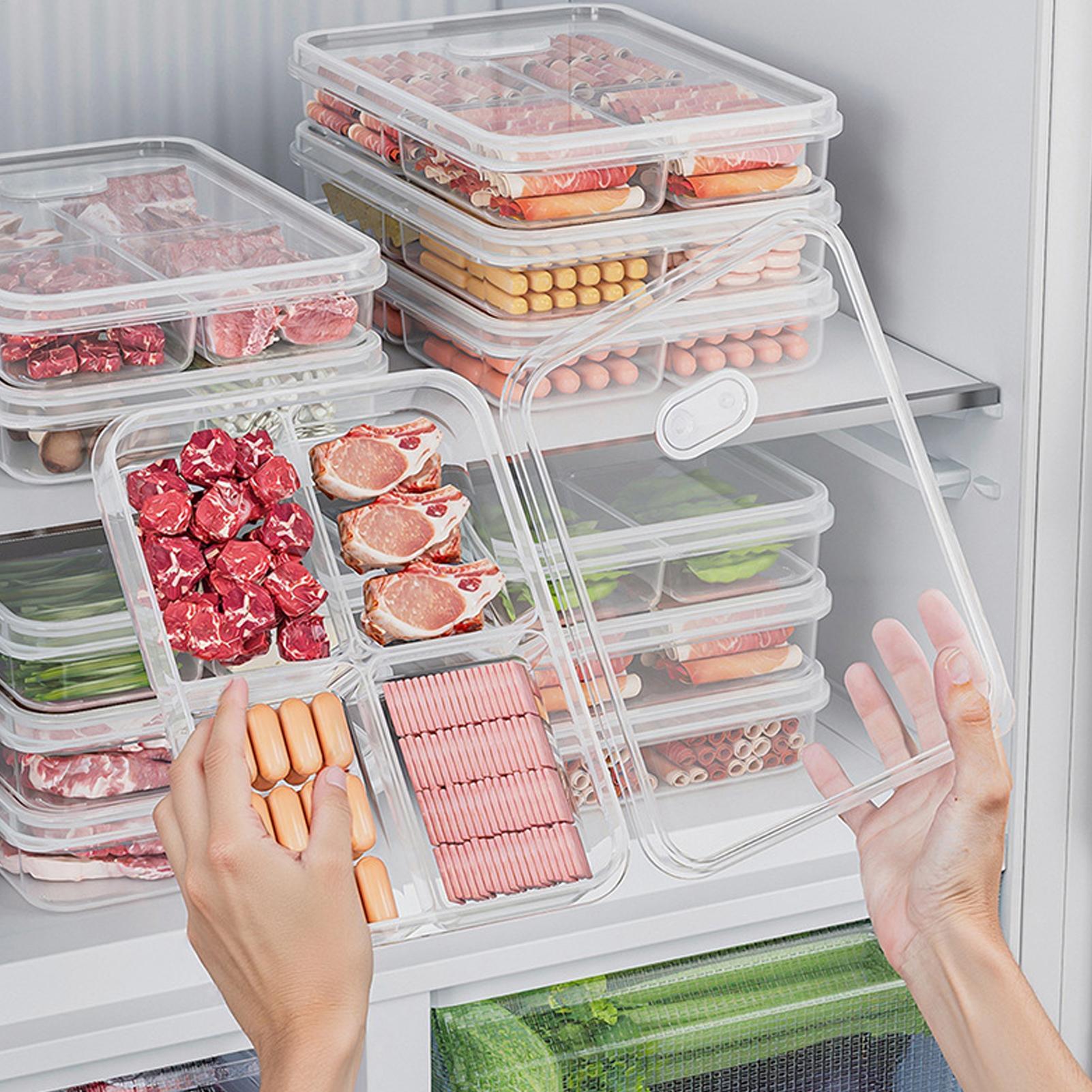 Kitchen Baking Tins - กล่องเก็บของในตู้เย็น 1 ชิ้น กล่องเก็บเนื้อสัตว์และผักเพื่อรักษาความสด กล่องเก็บอาหารโปร่งใส กล่องจัดระเบียบในครัว