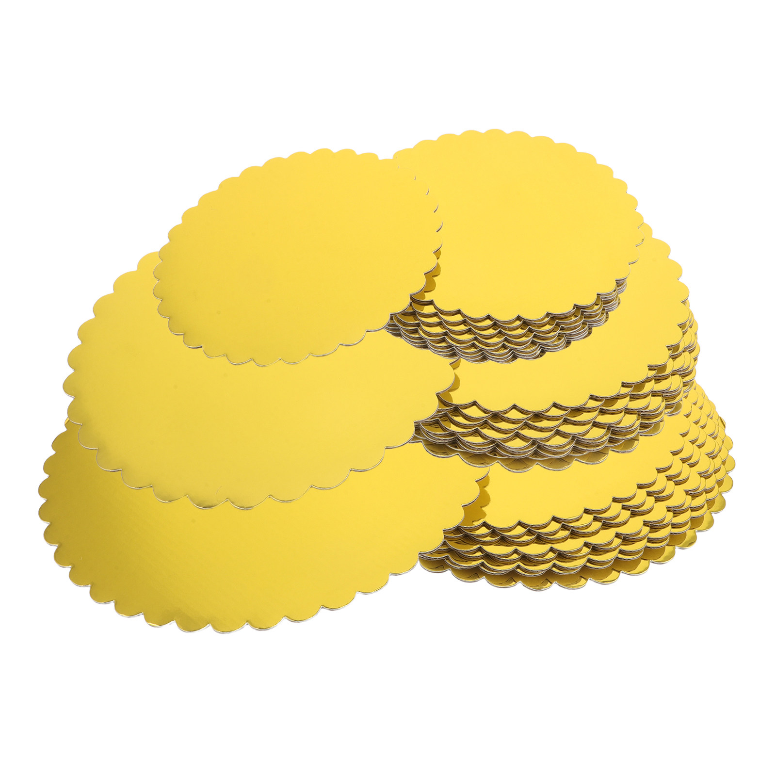 Cake Board Round - ฐานรองเค้กทรงกลมสีทอง 60 ชิ้น ทำจากกระดาษลูกฟูก สำหรับตกแต่งและจัดแสดงเค้ก ขนมอบ