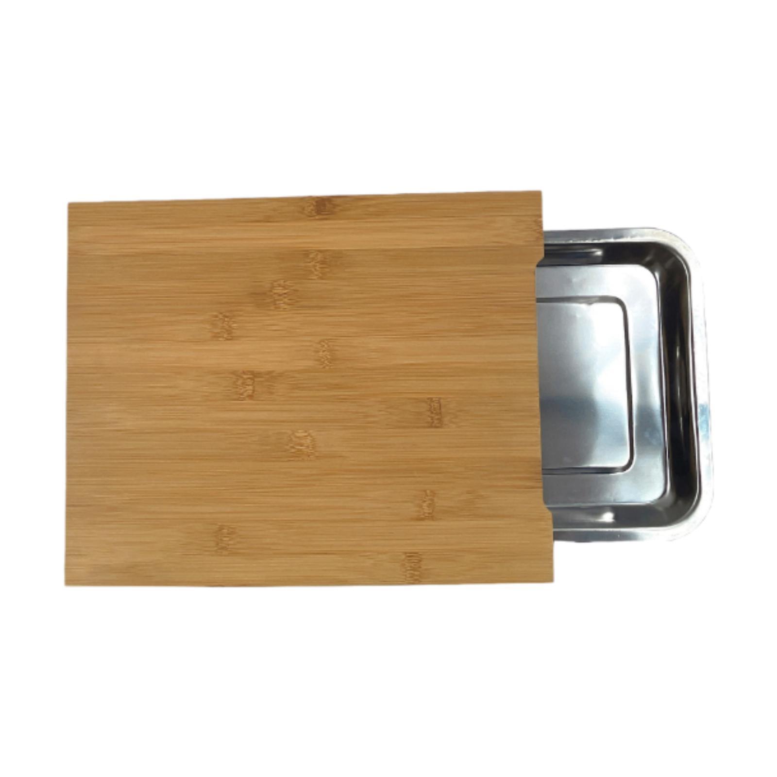Kitchen Baking Drawer - เขียงในครัวเรือนสี่เหลี่ยมผืนผ้าเขียงครัวเบเกอรี่เครื่องครัวมัลติฟังก์ชั่นพร้อมถาดลิ้นชักเขียงไม้ไผ่