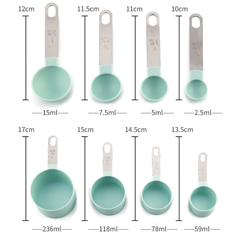 8PCS ถ้วยตวงช้อนชุดสําหรับเบเก - Kitchen Baking Utensil Set บทวิจารณ์และราคา