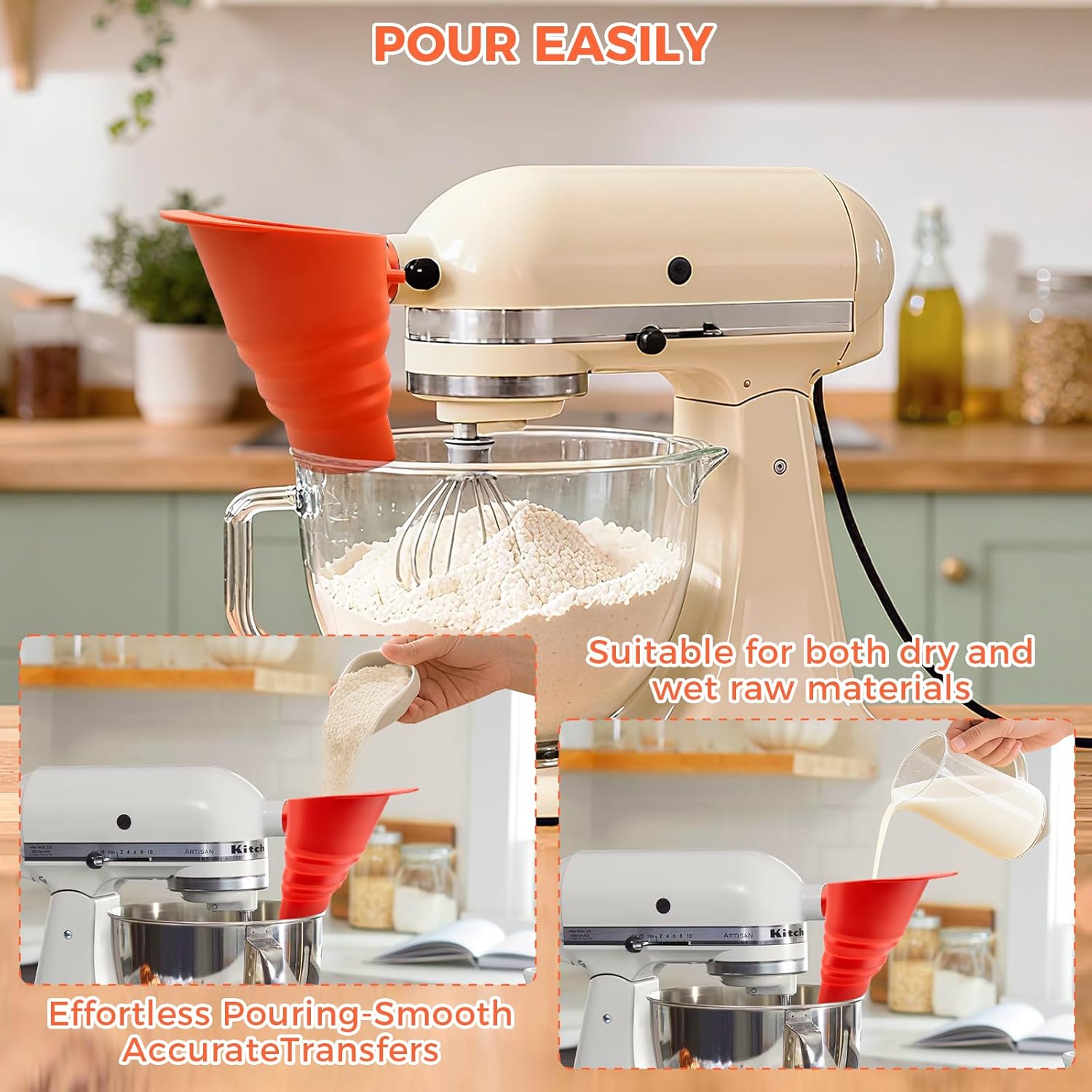 กรวยซิลิโคนสำหรับใส่แป้ง เกรดอ - Kitchen Baking Aid บทวิจารณ์และราคา