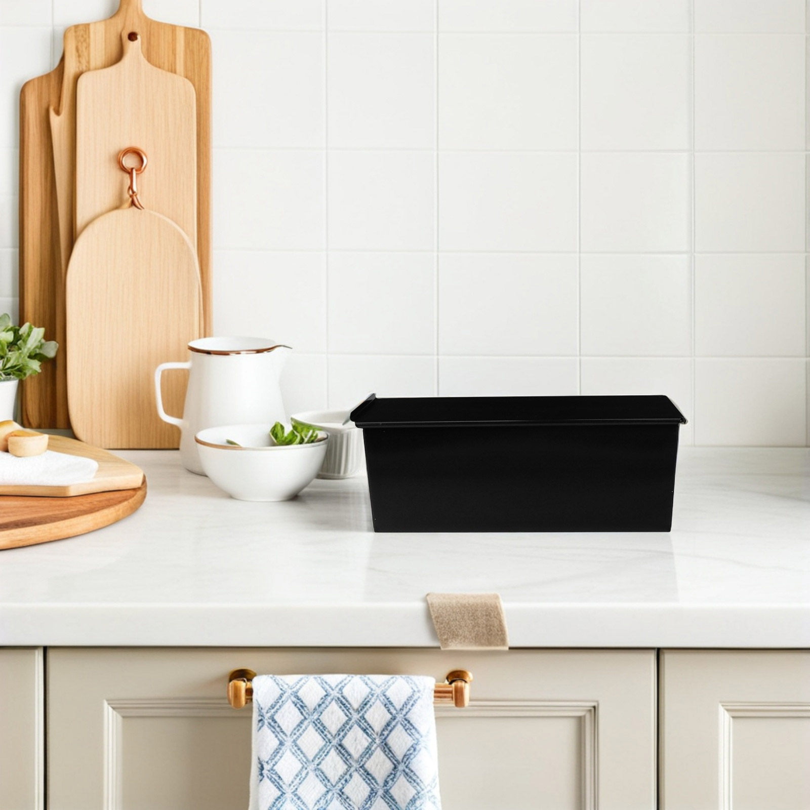 ถาดอบขนมปังสีดำ 1 ชิ้น พร้อมฝา - Kitchen Baking Pans บทวิจารณ์และราคา