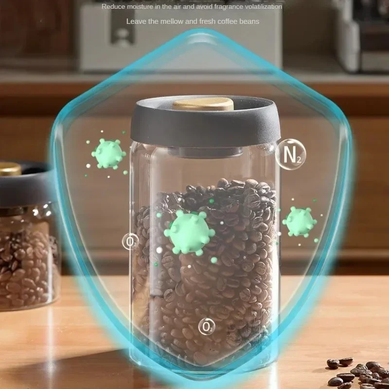 โถเก็บกาแฟสุญญากาศแบบแมนนวล ทำ - Kitchen Job บทวิจารณ์และราคา