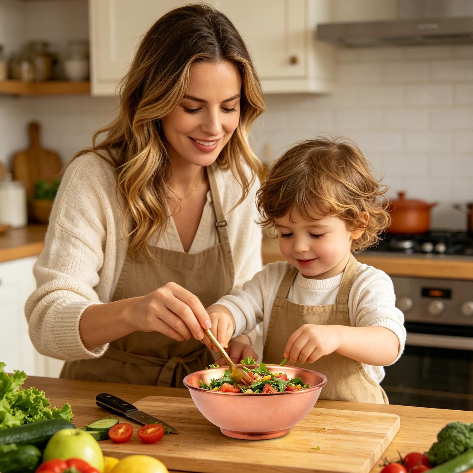 ชามทองแดงขนาดใหญ่สำหรับผสมสลัด - Kitchen Baking Bowls บทวิจารณ์และราคา