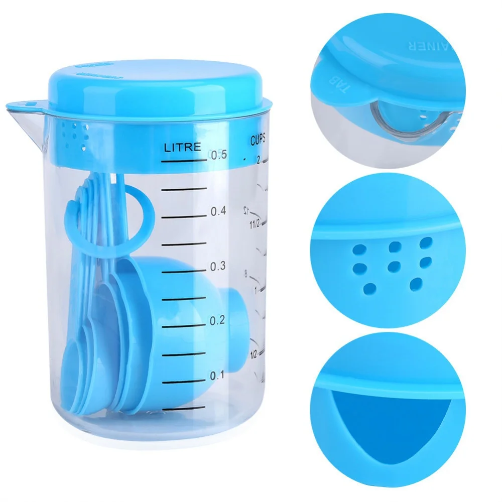 7 ชิ้น/เซ็ตถ้วยตวงพลาสติกและช้ - Kitchen Baking Utensil Set บทวิจารณ์และราคา