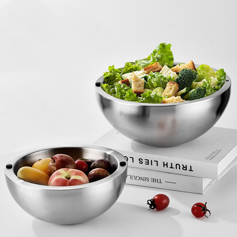 304 หนาสลัดชามผสมสแตนเลสสตีลผน - Kitchen Baking Bowls บทวิจารณ์และราคา