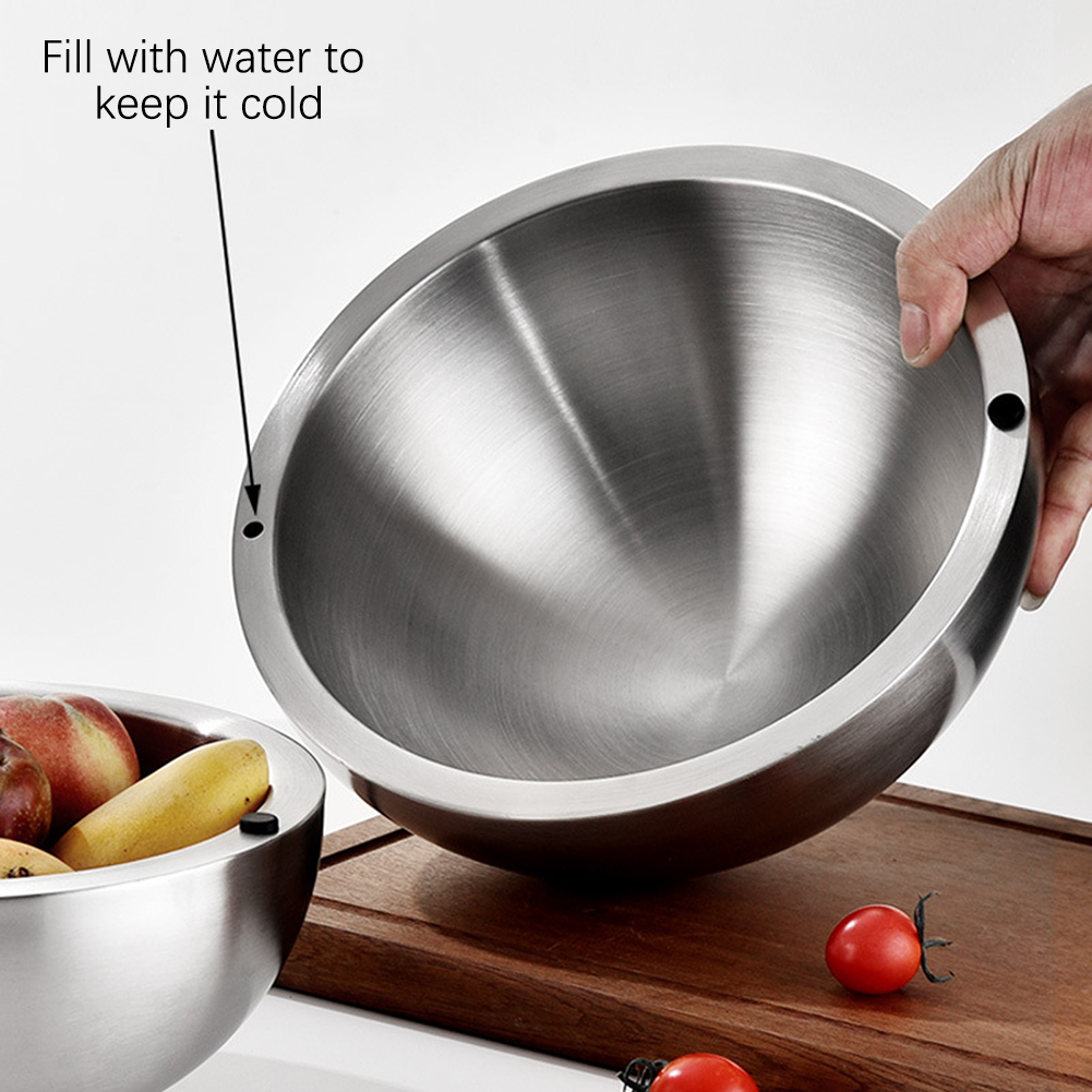 304 หนาสลัดชามผสมสแตนเลสสตีลผน - Kitchen Baking Bowls บทวิจารณ์และราคา