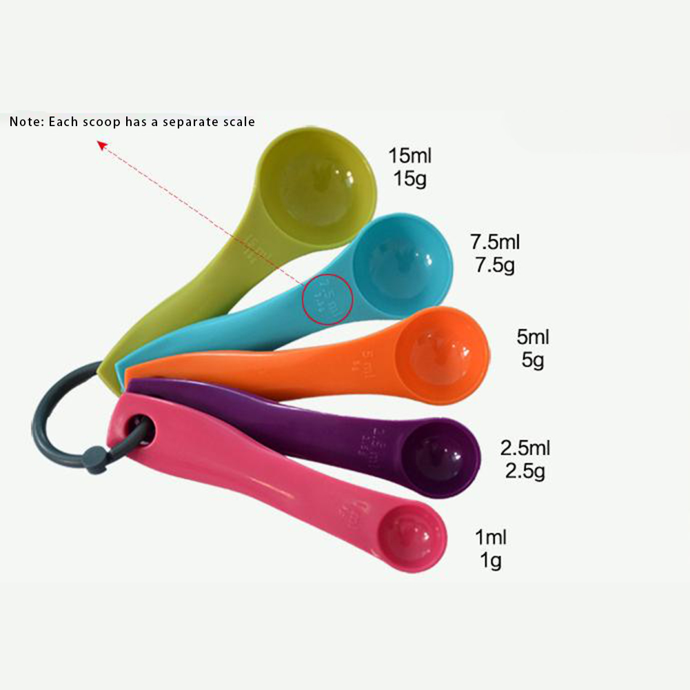 5 ชิ้นที่มีสีสันเกลือน้ํามันช้ - Kitchen Baking Utensil Set บทวิจารณ์และราคา