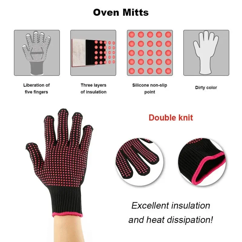 ถุงมือซิลิโคนกันลื่น 1 คู่ สำห - Kitchen Baking Gloves บทวิจารณ์และราคา