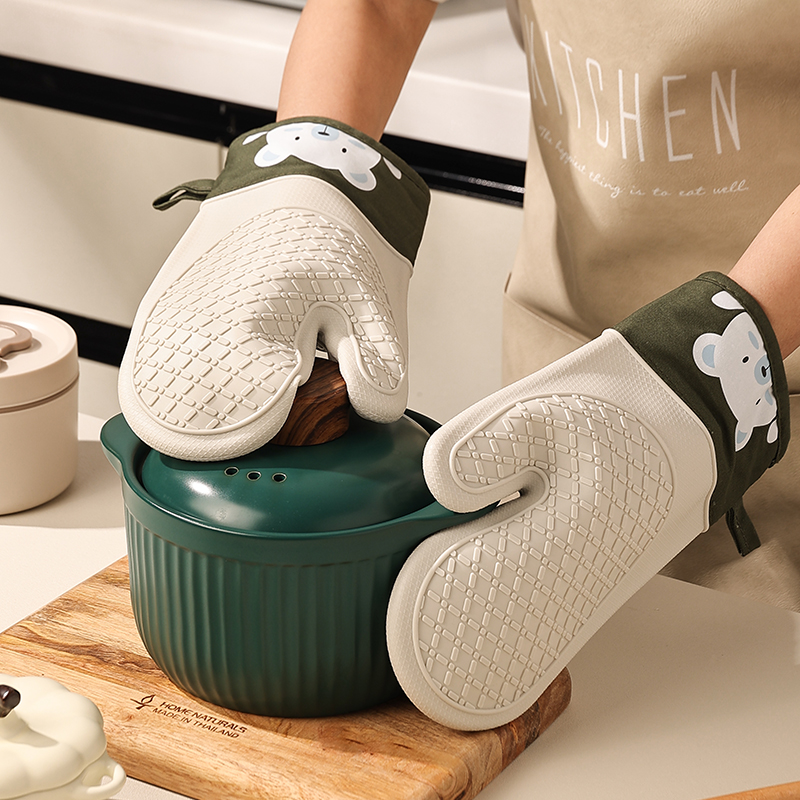 ถุงมือซิลิโคนกันความร้อน หนาขึ - Kitchen Baking Gloves บทวิจารณ์และราคา