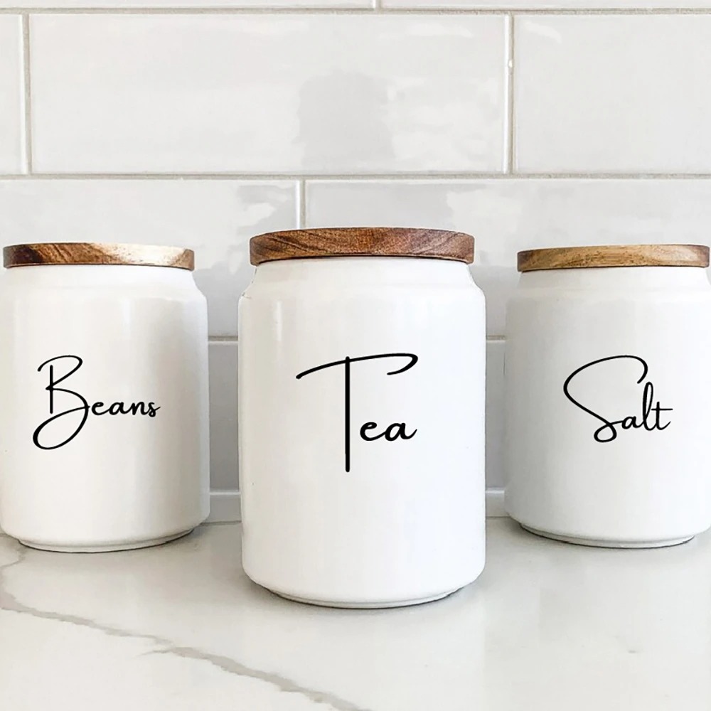 สติกเกอร์ติดขวดโหลสำหรับจัดระเ - Kitchen.Baking Labels บทวิจารณ์และราคา