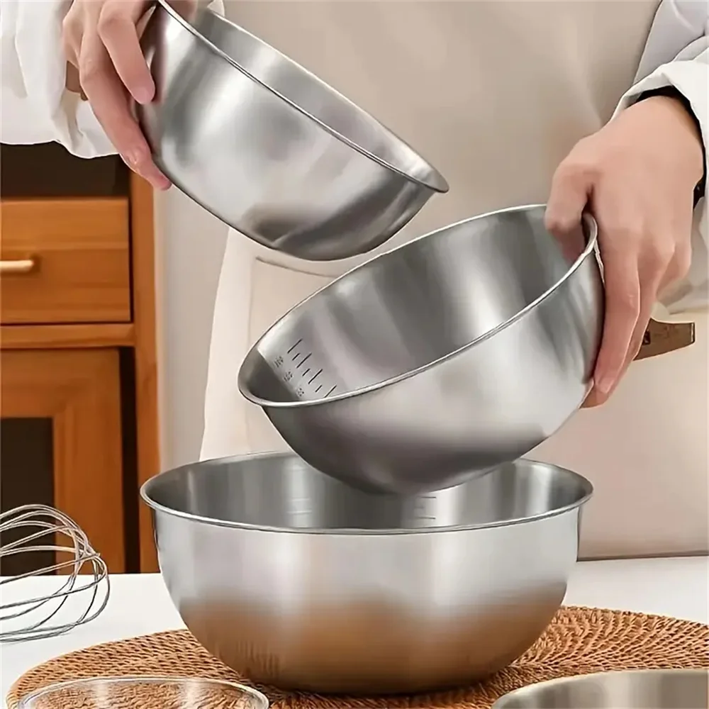 ชุดชามสแตนเลส 1-3 ใบ พร้อมสเกล - Kitchen Baking Bowls บทวิจารณ์และราคา