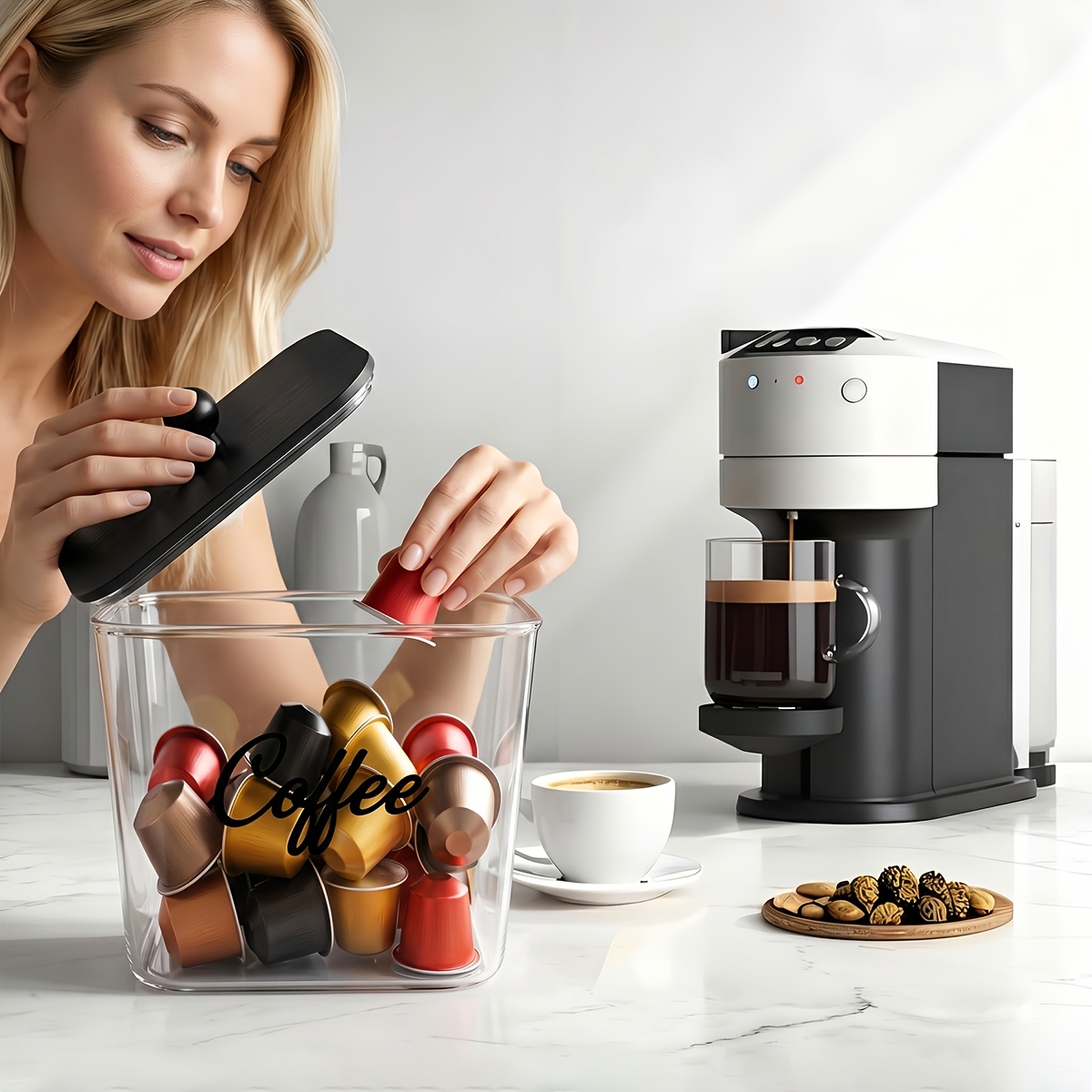 ที่ใส่ฝักกาแฟพร้อมฝาปิด กล่องเ - Kitchen Baking Tins บทวิจารณ์และราคา