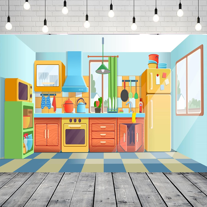 ฉากหลังถ่ายภาพสำหรับเด็กการ์ตู - Kitchen Baking Background บทวิจารณ์และราคา