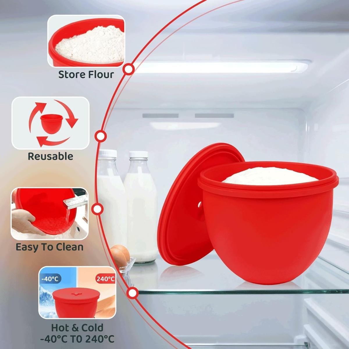 แผ่นรองชามซิลิโคนพร้อมฝาปิดสำห - Kitchen Baking Aid บทวิจารณ์และราคา
