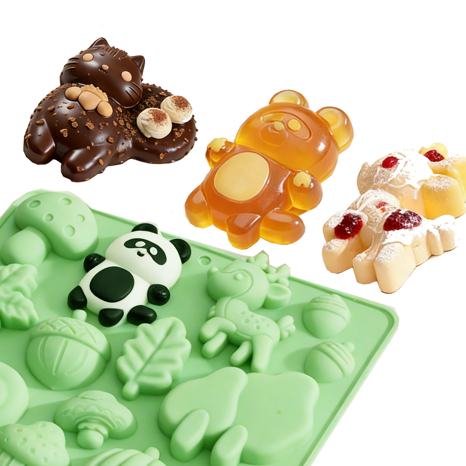 แม่พิมพ์เค้กซิลิโคนรูปสัตว์ 1  - Kitchen Baking Molds บทวิจารณ์และราคา