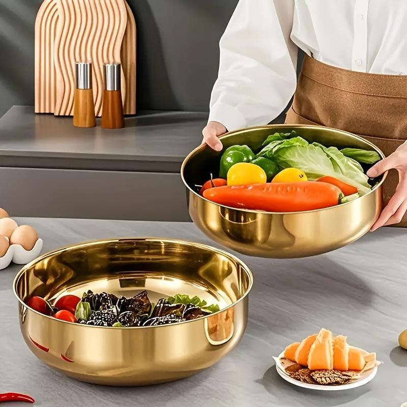 ชามผสมสแตนเลสแบบใหม่พร้อมฝาปิด - Kitchen Baking Bowls บทวิจารณ์และราคา
