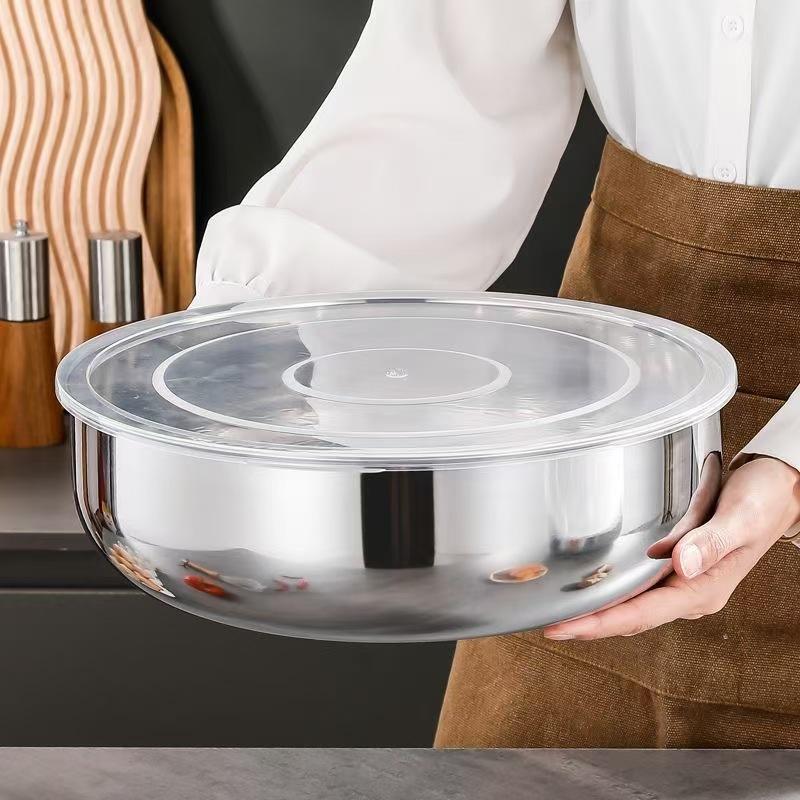 ชามผสมสแตนเลสแบบใหม่พร้อมฝาปิด - Kitchen Baking Bowls บทวิจารณ์และราคา