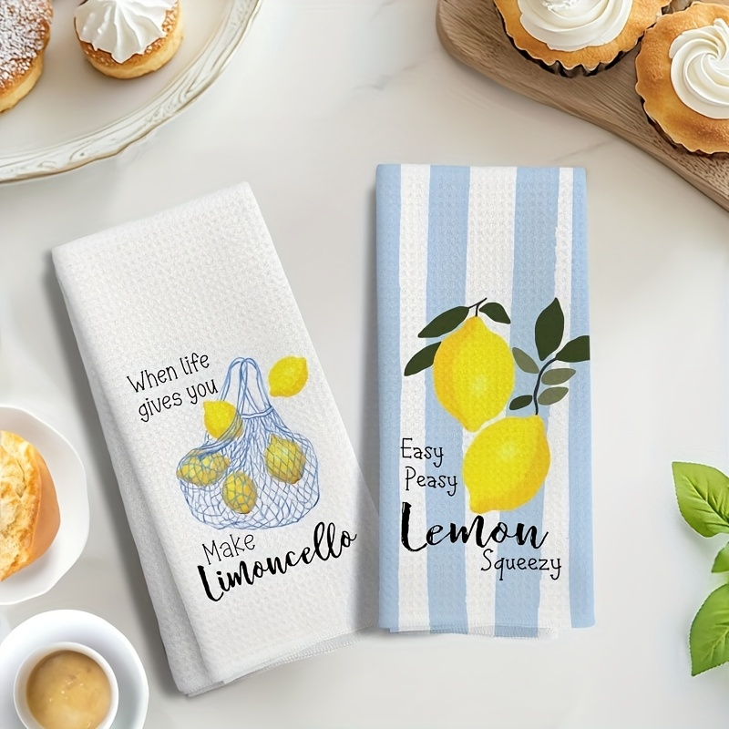 2 ชิ้น, ผ้าเช็ดครัวลายเลมอน, ช - Kitchen Baking Cloth บทวิจารณ์และราคา