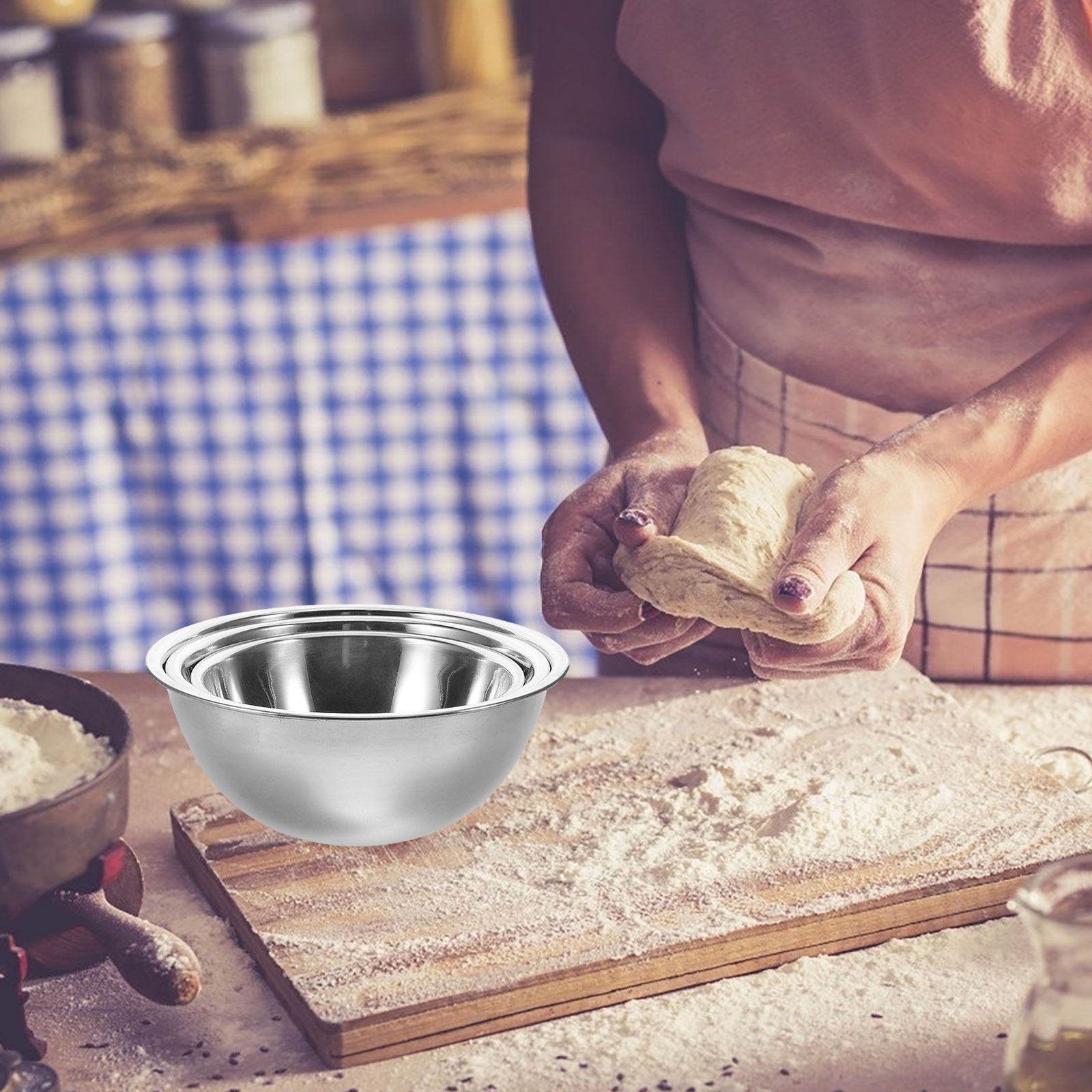 ชุดชามผสมสแตนเลส 3 ชิ้น ความจุ - Kitchen Baking Bowls บทวิจารณ์และราคา
