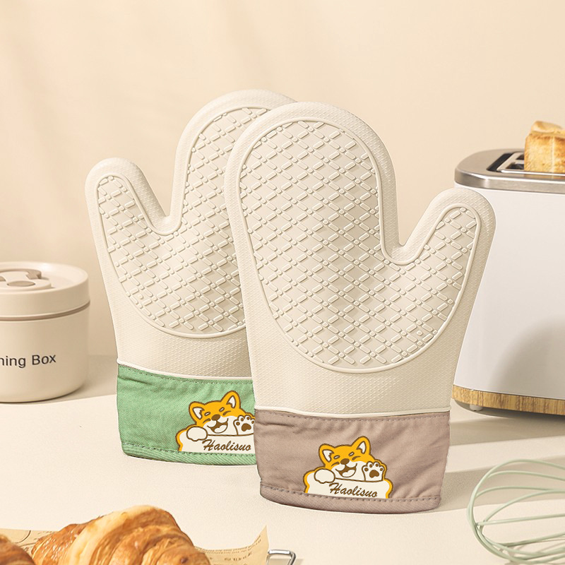 ถุงมือกันความร้อนซิลิโคนแบบหนา - Kitchen Baking Gloves บทวิจารณ์และราคา