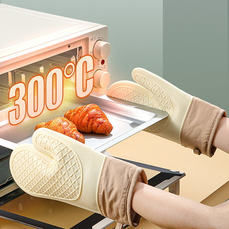 ถุงมือกันความร้อนซิลิโคนแบบหนา - Kitchen Baking Gloves บทวิจารณ์และราคา