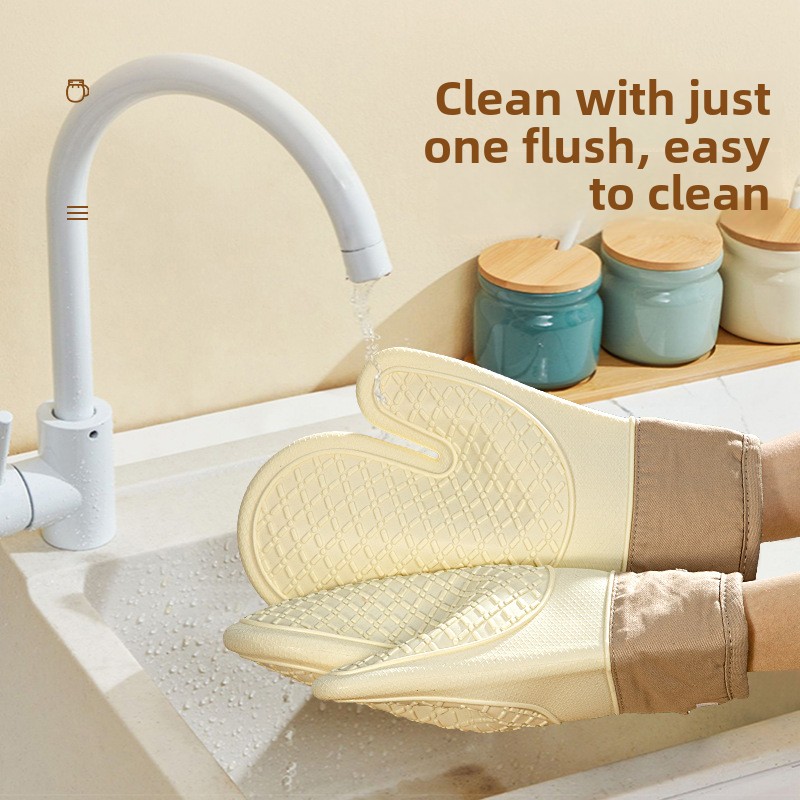 ถุงมือกันความร้อนซิลิโคนแบบหนา - Kitchen Baking Gloves บทวิจารณ์และราคา