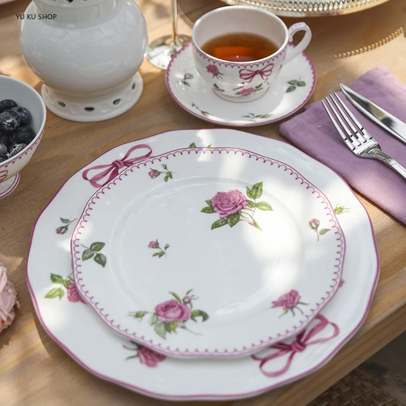 French Rose ช้อนส้อม Bone Chin - Kitchen Baking Utensil Set บทวิจารณ์และราคา
