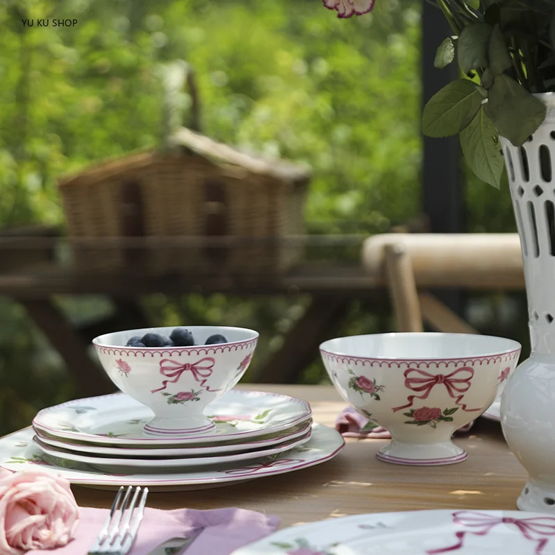 French Rose ช้อนส้อม Bone Chin - Kitchen Baking Utensil Set บทวิจารณ์และราคา