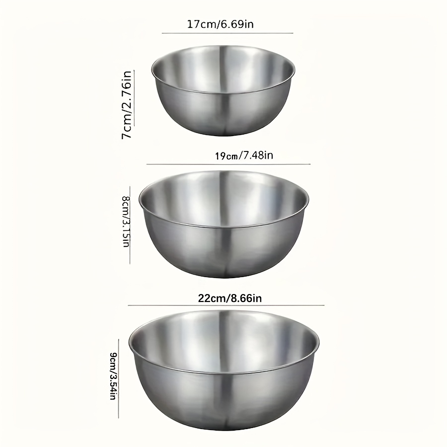 ชุดชามสลัดสแตนเลส 3 ชิ้น ชามผส - Kitchen Baking Bowls บทวิจารณ์และราคา