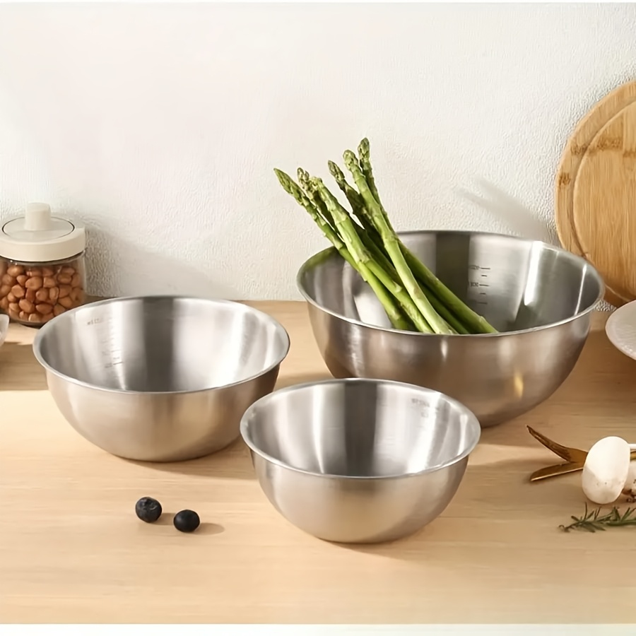ชุดชามสลัดสแตนเลส 3 ชิ้น ชามผส - Kitchen Baking Bowls บทวิจารณ์และราคา
