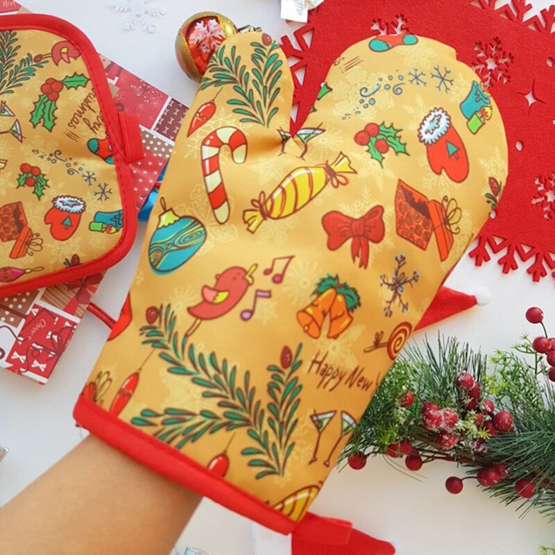 ถุงมือเตาบาร์บีคิวและที่วางหม้ - Kitchen Baking Gloves บทวิจารณ์และราคา