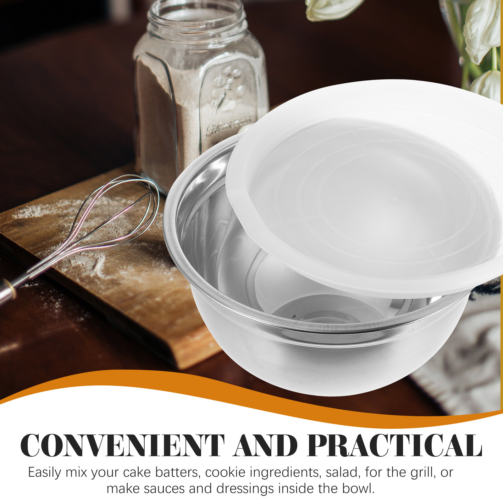 ชามผสมสแตนเลสขนาดใหญ่สำหรับสลั - Kitchen Baking Bowls บทวิจารณ์และราคา